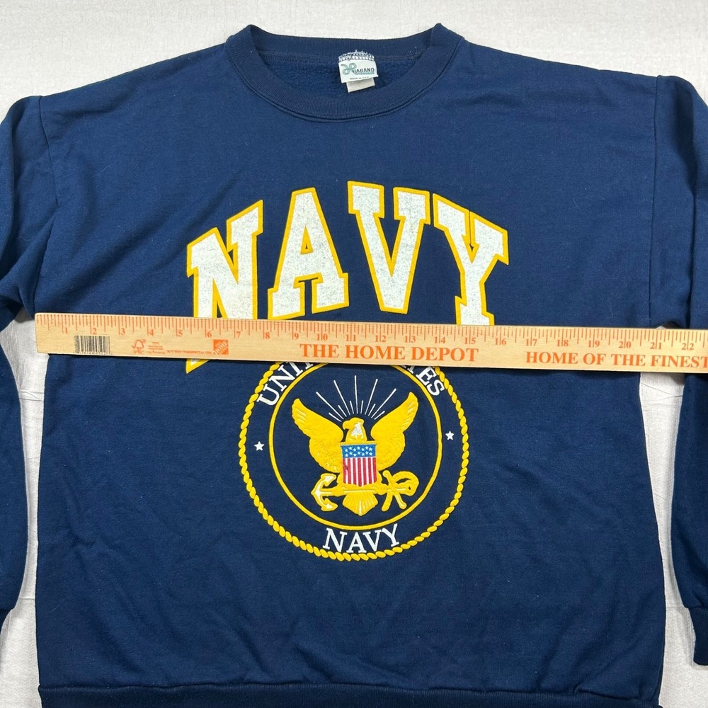 Vintage Haband Navy Sweatshirt Mens Medium Military United States USA 80s 90s - Picture 5 of 7